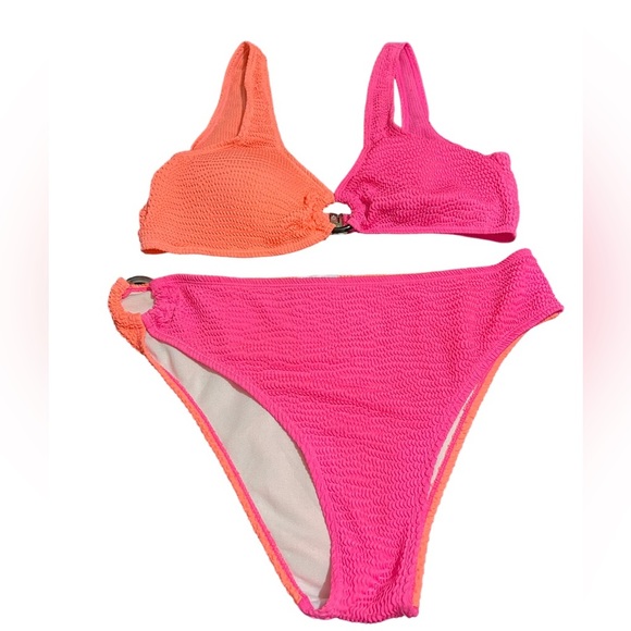 Orange and Pink bikini Pink Lily large - Picture 1 of 6